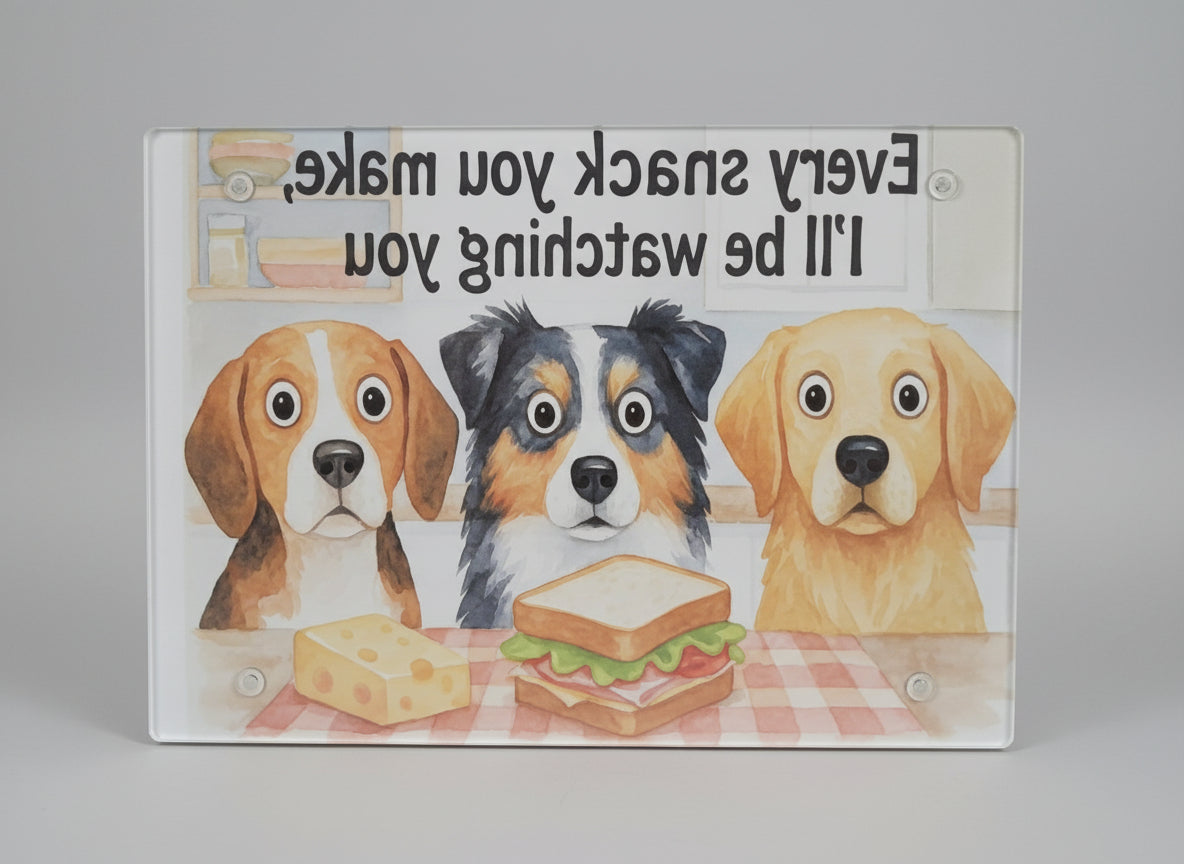 Every Snack You Make Glass Cutting Board - Dogs Design