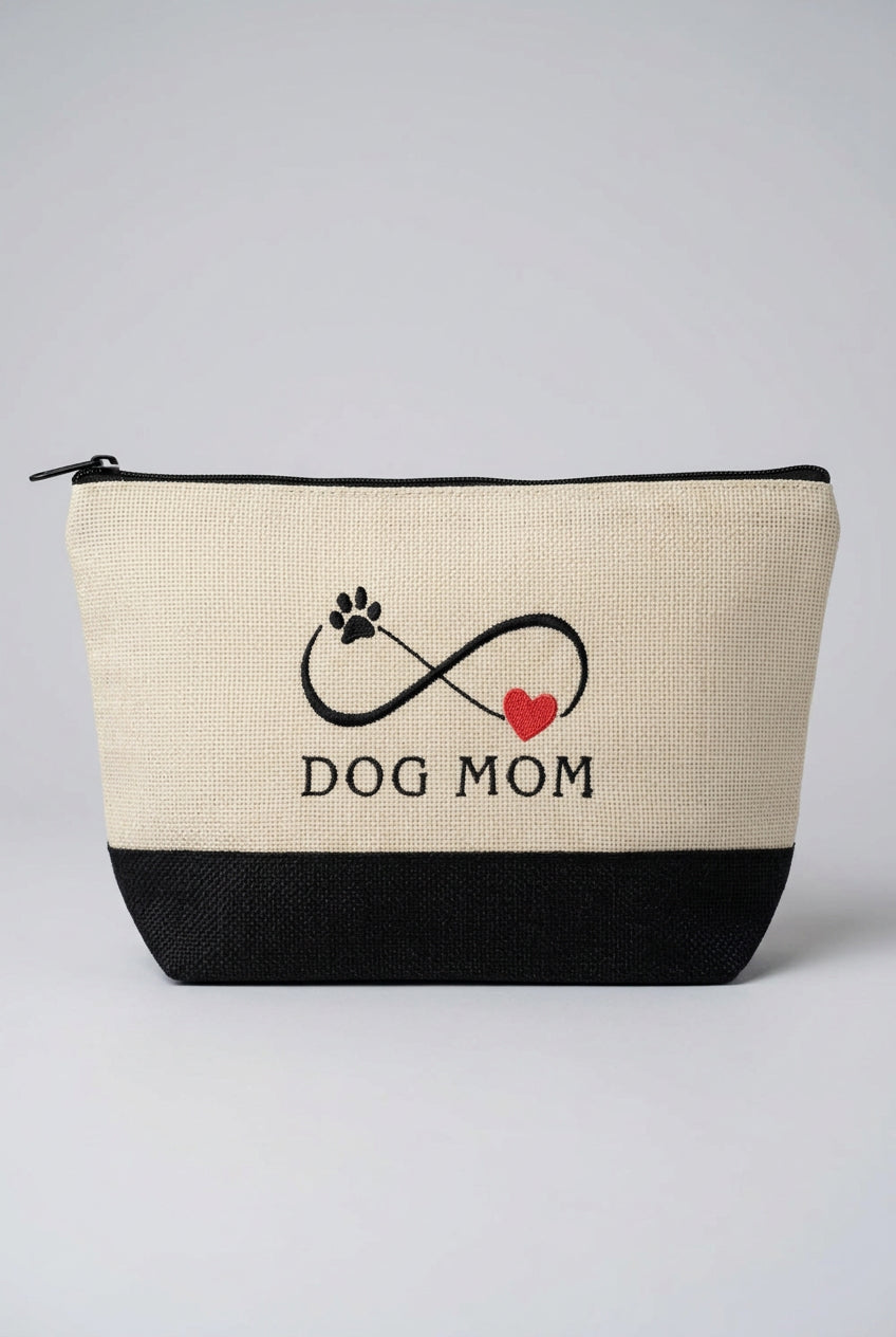 Dog Mom Infinity embroidered everyday pouch