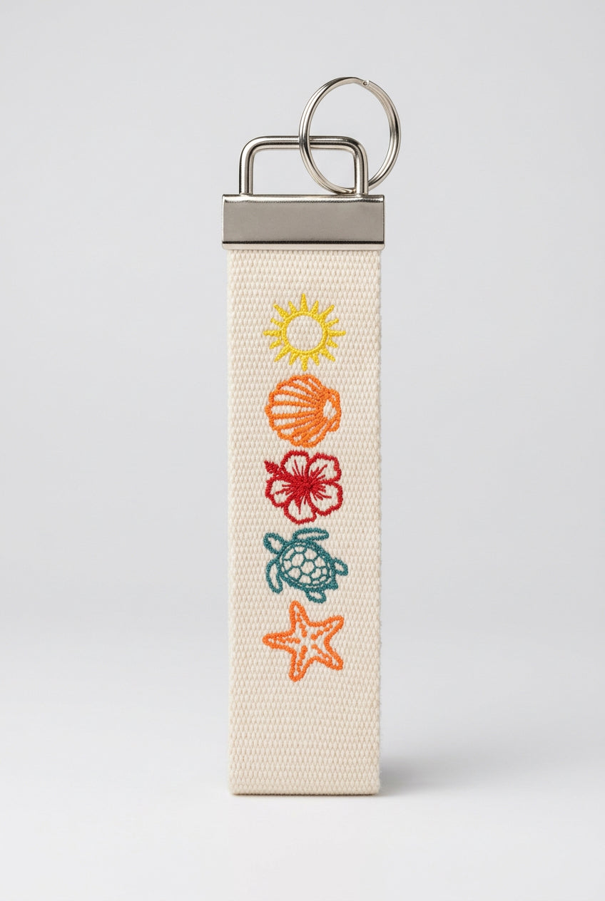Tropical Beach wristlet key fob