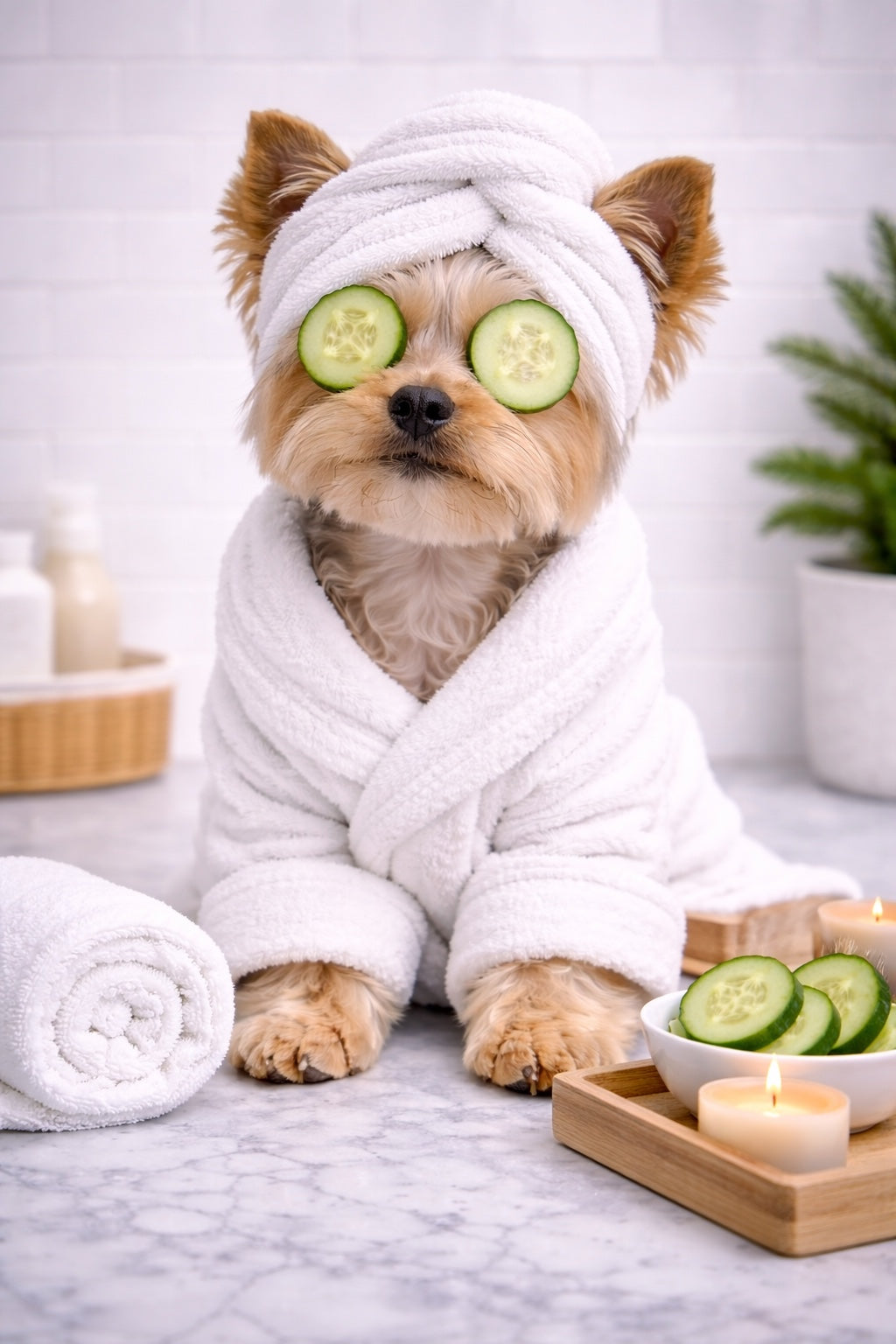 Yorkie Bathroom Decor - spa