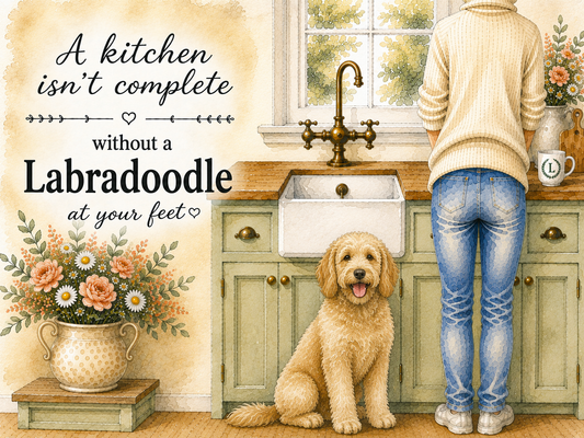 A Kitchen Isn't Complete Without A _____ At Your Feet - Labradoodle