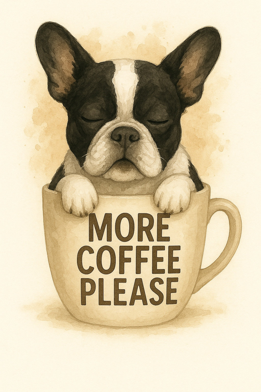 More Coffee Please Bulldog Fridge Magnet