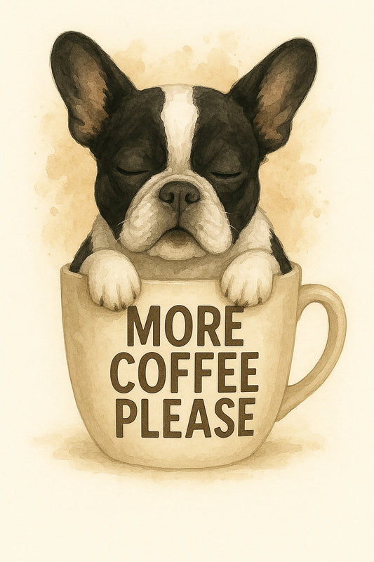 More Coffee Please Bulldog Fridge Magnet