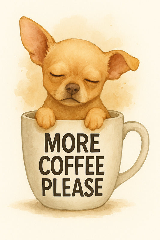 More Coffee Please Puppy Fridge Magnet