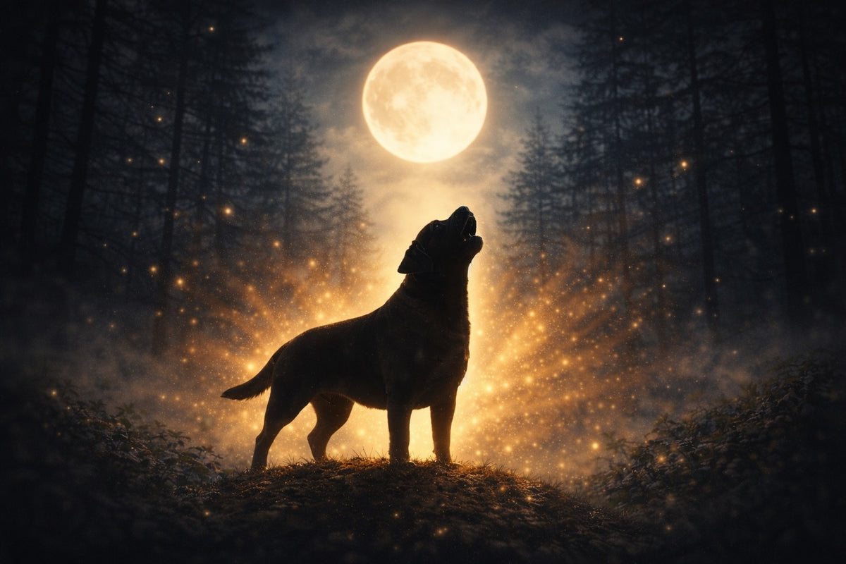 Moonlit Howling Dog Mousepad