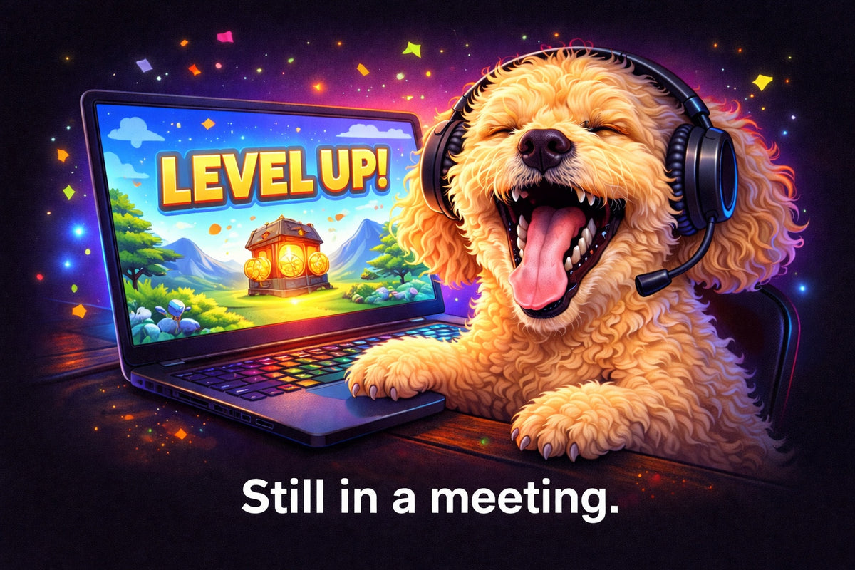 Gaming Dog Still in a Meeting Mousepad