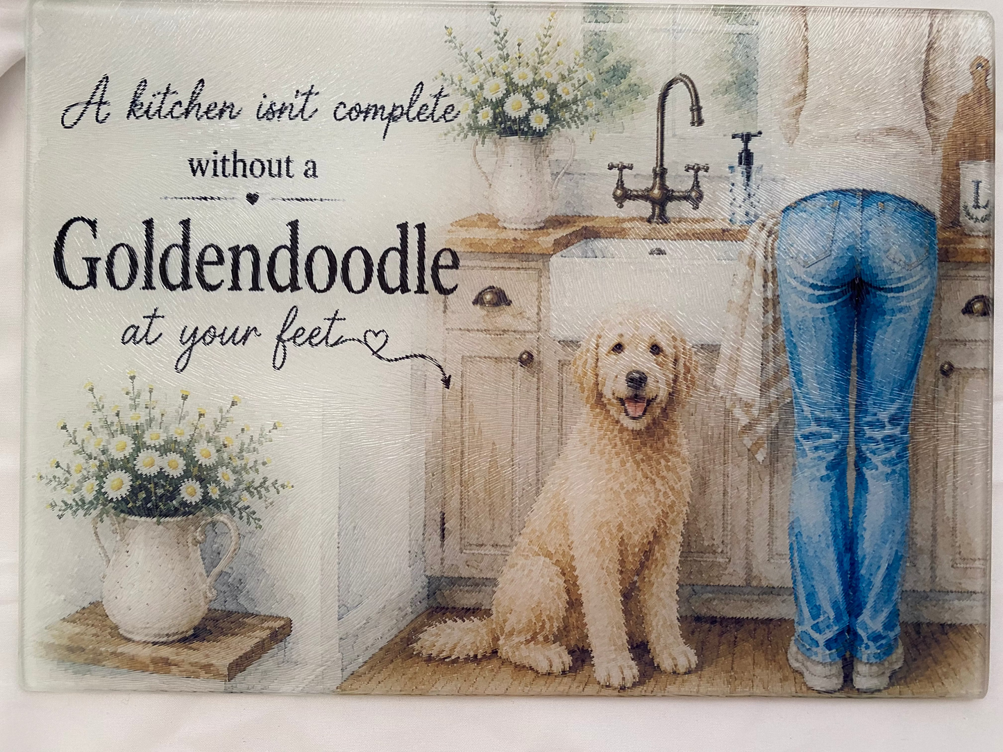 A Kitchen Isn't Complete Without A _____ At Your Feet - Goldendoodle Ver. (Blonde/Cream)