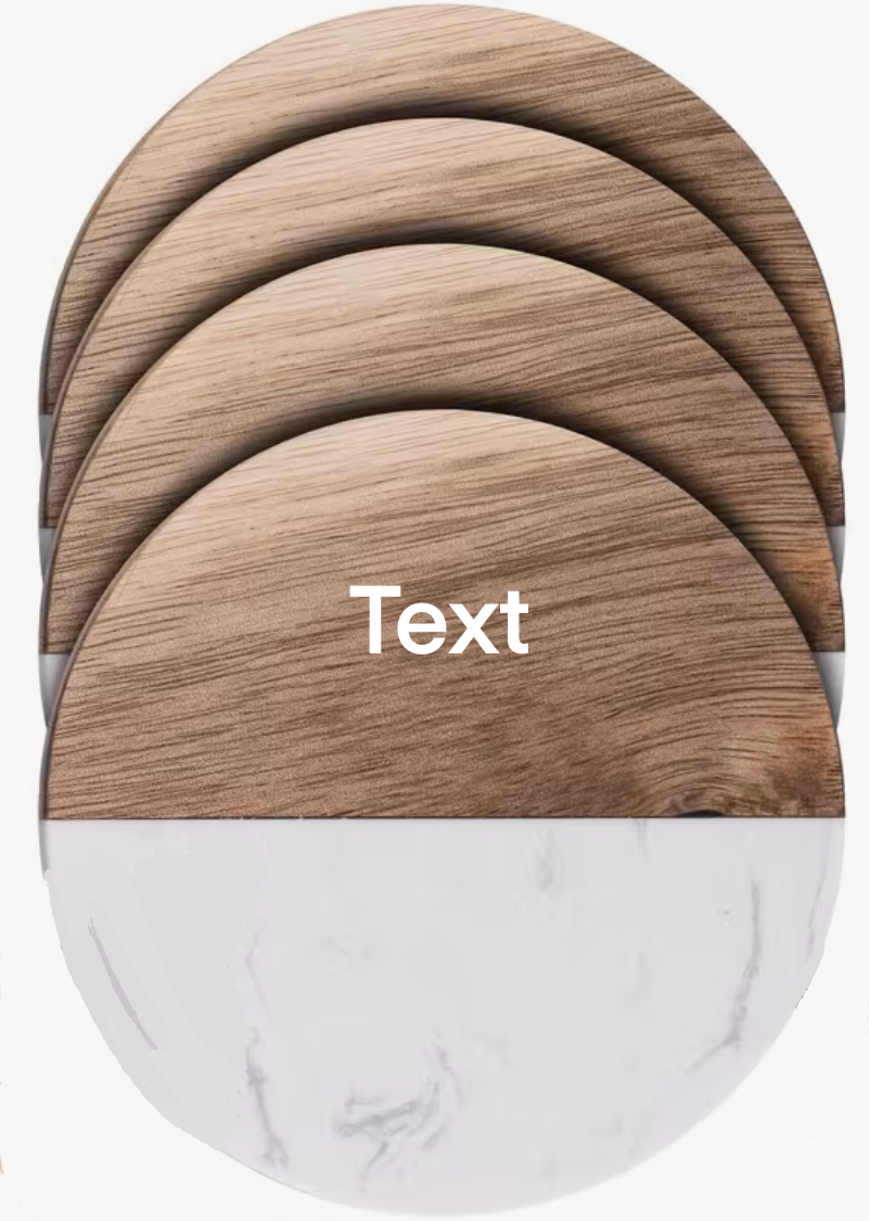 Marble Wood Splicing Coasters - Set of 4