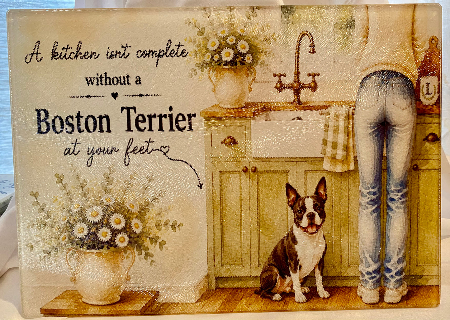 A Kitchen Isn't Complete Without A _____ At Your Feet - Boston Terrier