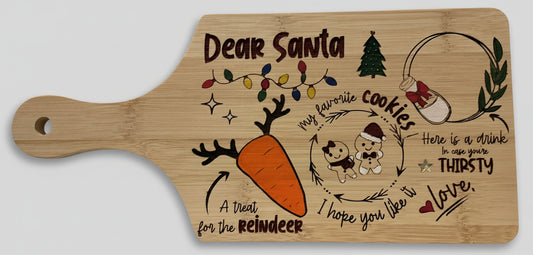 Dear Santa Mini Charcuterie Board - Bamboo