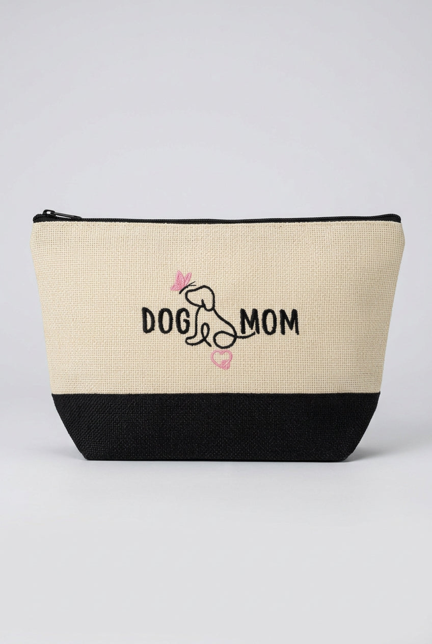 Dog Mom Butterfly embroidered everyday pouch