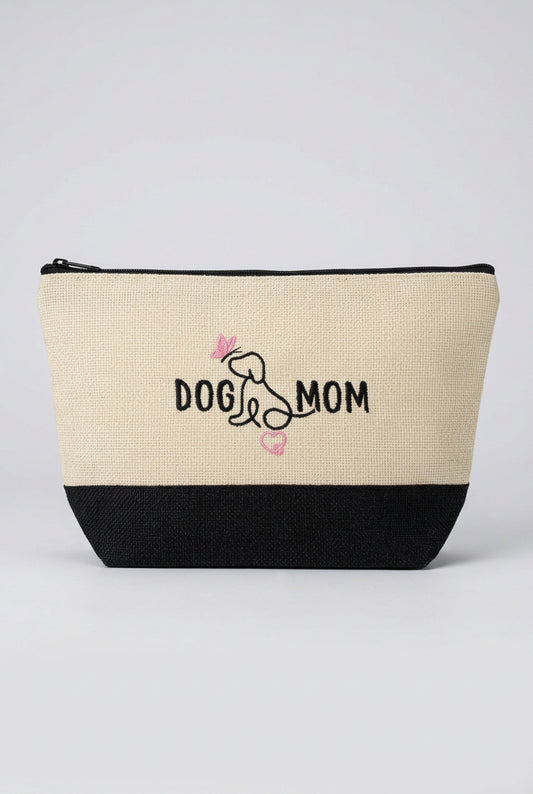 Dog Mom Butterfly embroidered everyday pouch