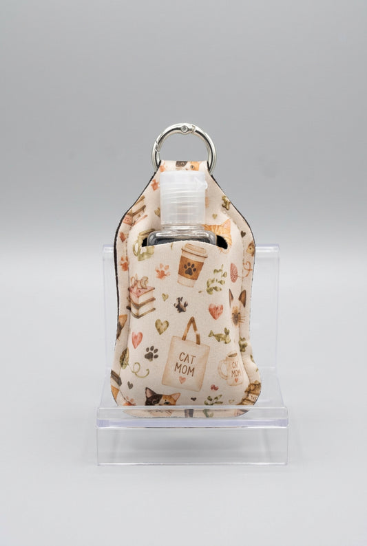 Cat Mom hand sanitizer holder with refillable bottle