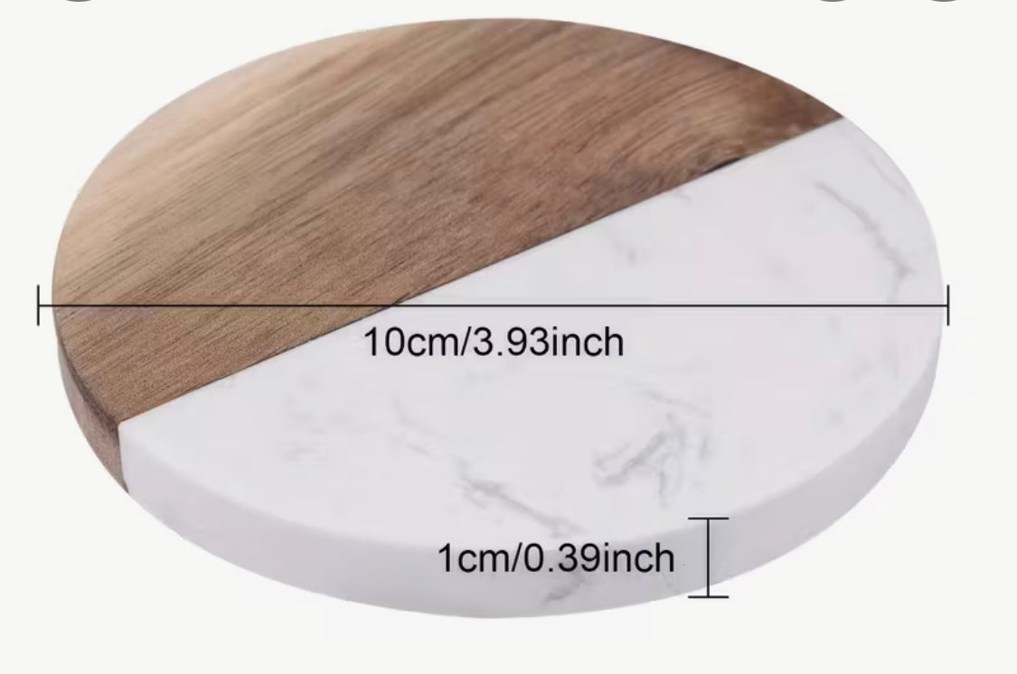 Marble Wood Splicing Coasters - Set of 4