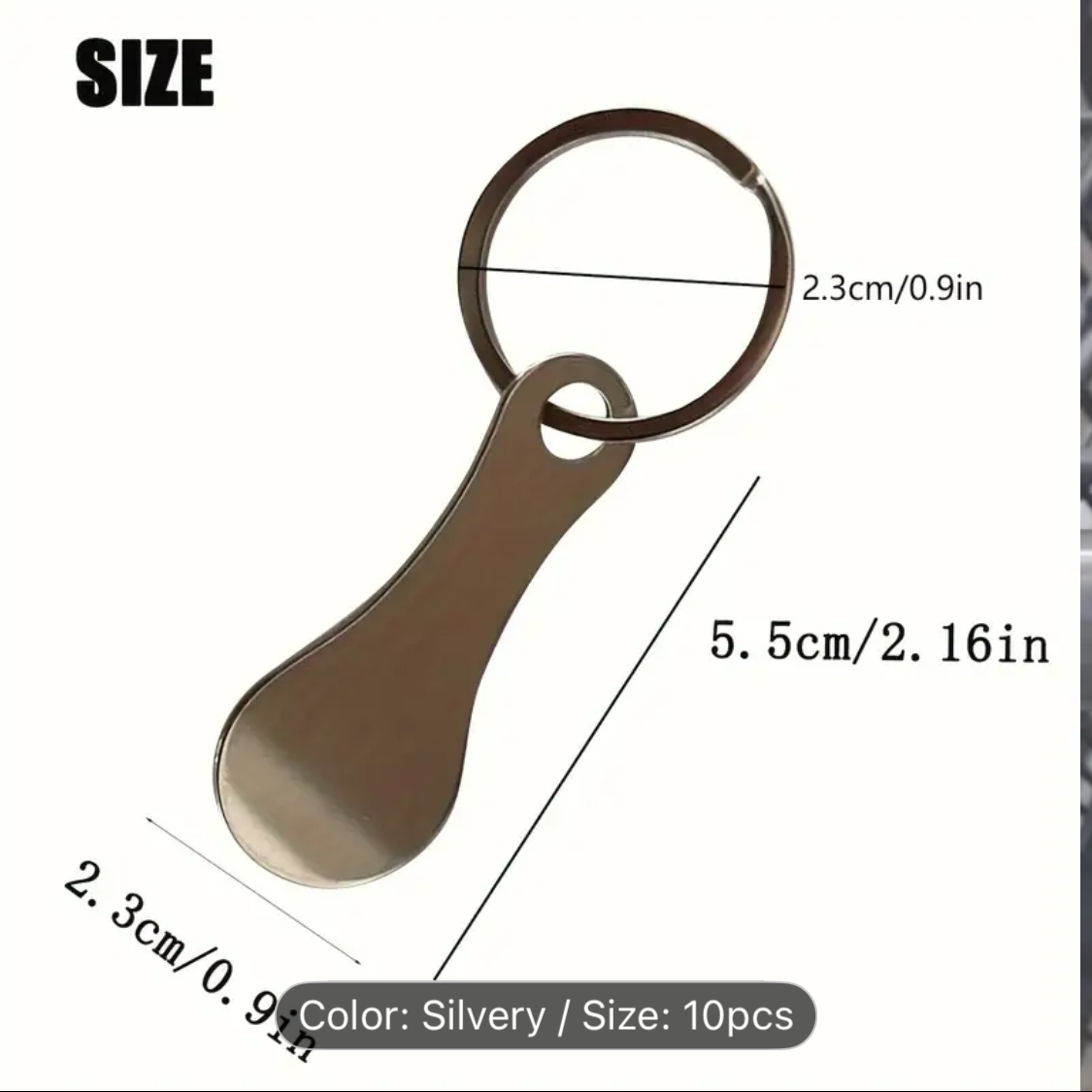 Shopping Cart Token Keychain - Stainless Steel