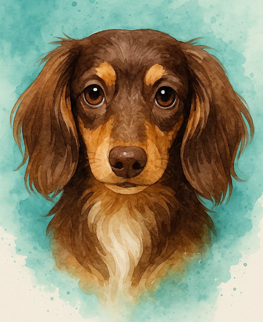 Long-Haired Dachshund Car Coasters – Set of 2