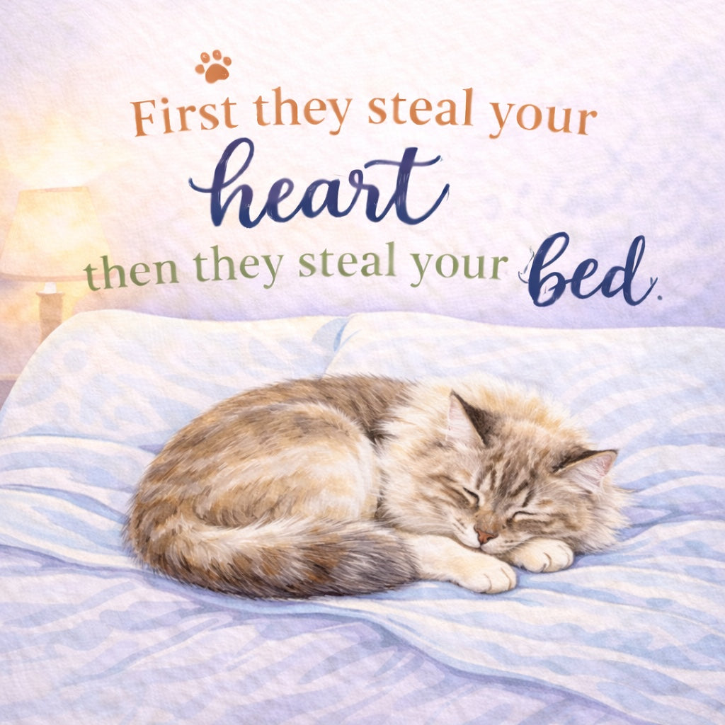 First They Steal Your Heart Cat Fridge Magnet – 3x3 metal magnet