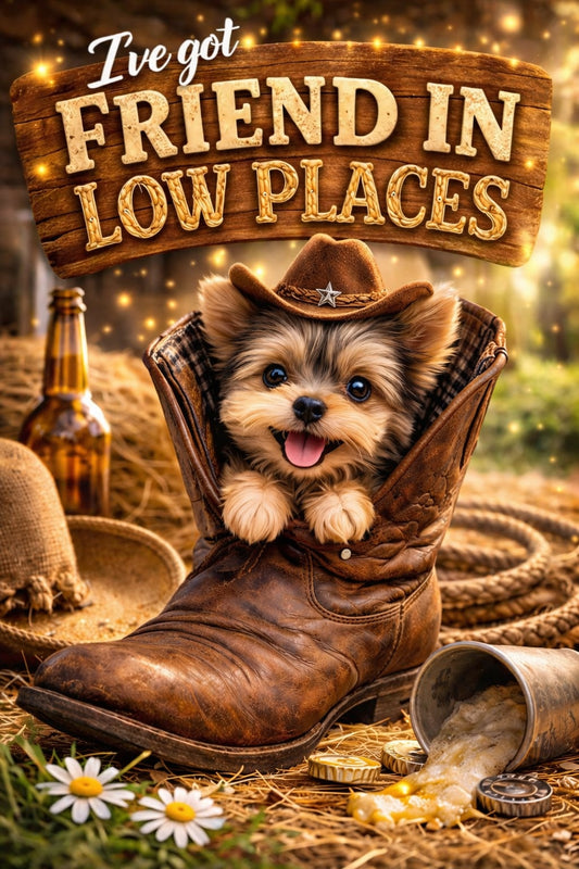 Friend in Low Places Yorkie Fridge Magnet