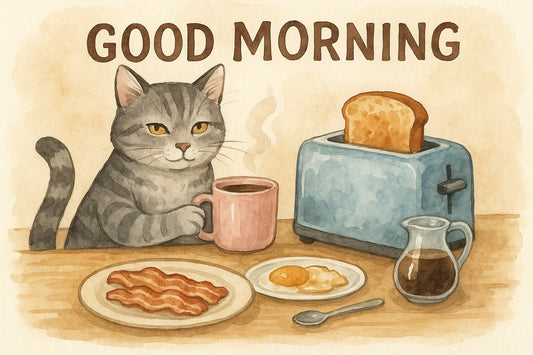 Good Morning Cat Fridge Magnet