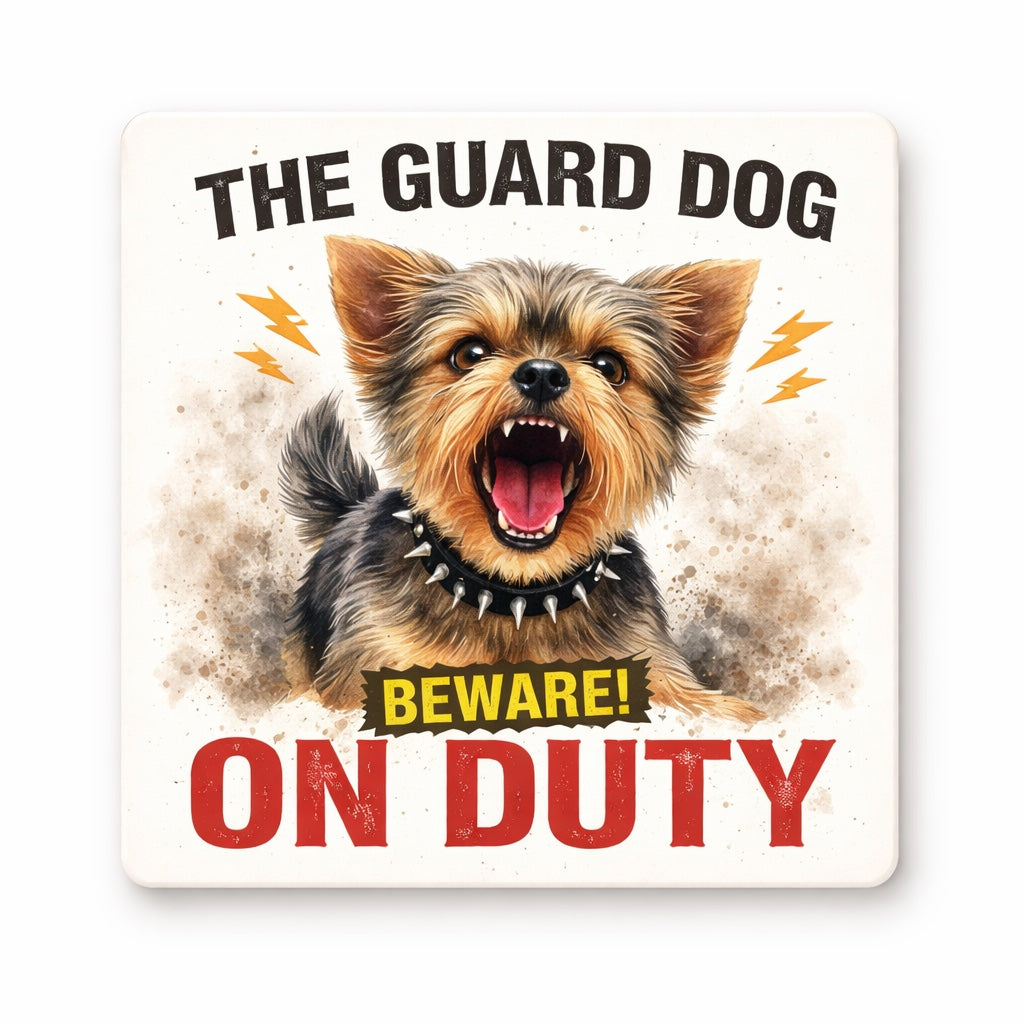 Guard Dog Yorkie Fridge Magnet – 3x3 metal magnet