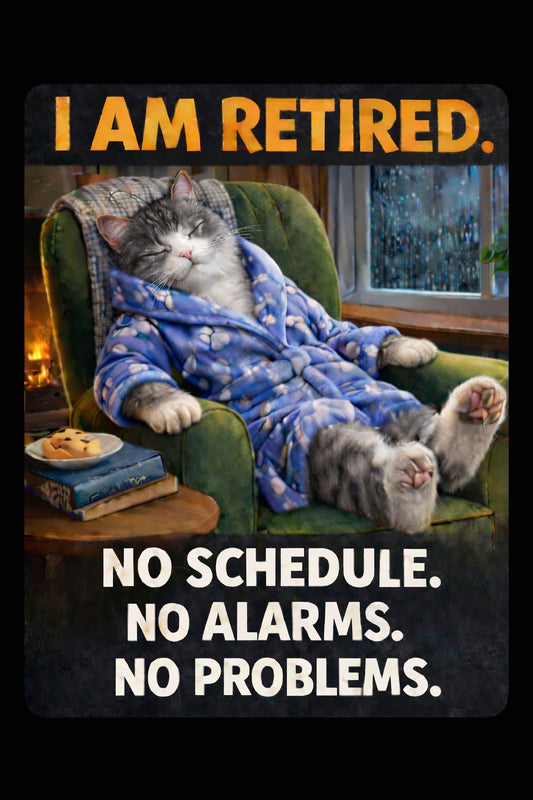 I Am Retired Cat Fridge Magnet