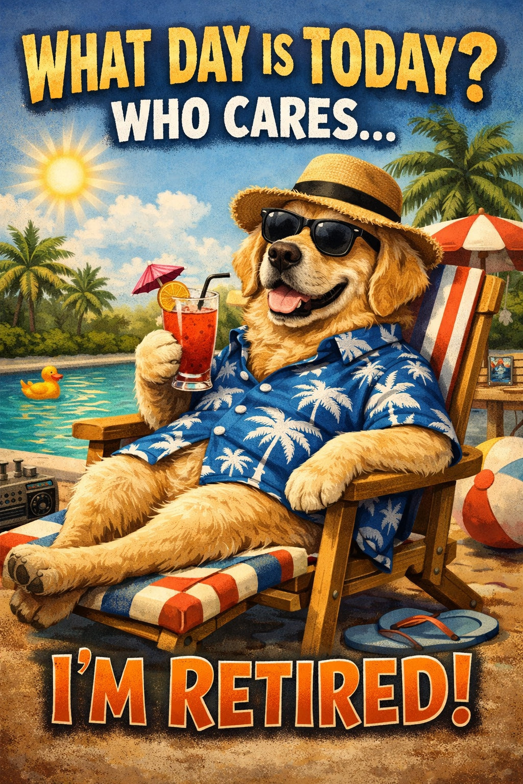 I'm Retired Dog Fridge Magnet