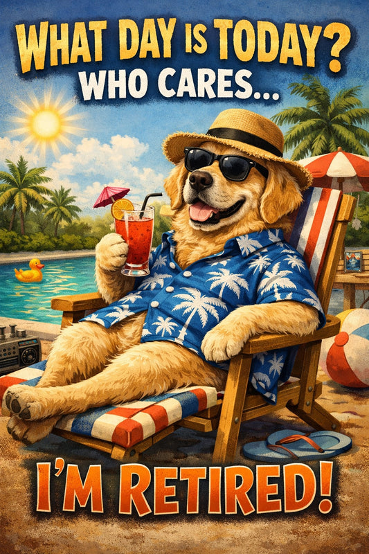 I'm Retired Dog Fridge Magnet