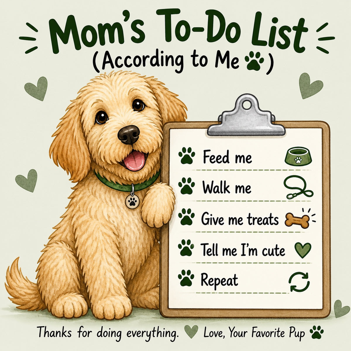 Mom's To-Do List Dog Fridge Magnet