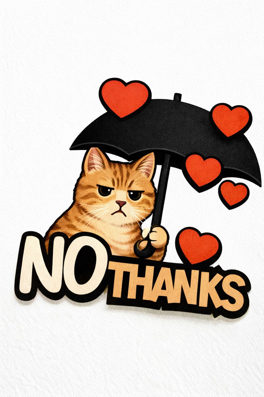No Thanks Cat Fridge Magnet