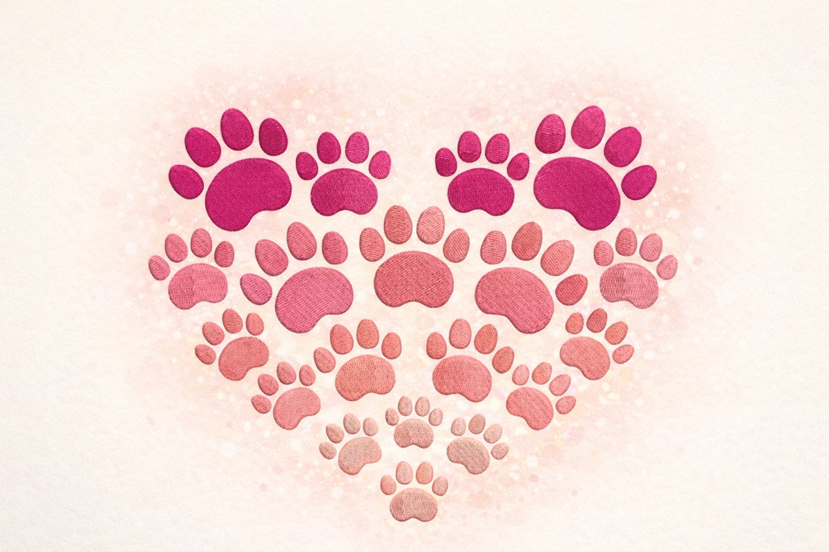 Pink Paw Heart Fridge Magnet
