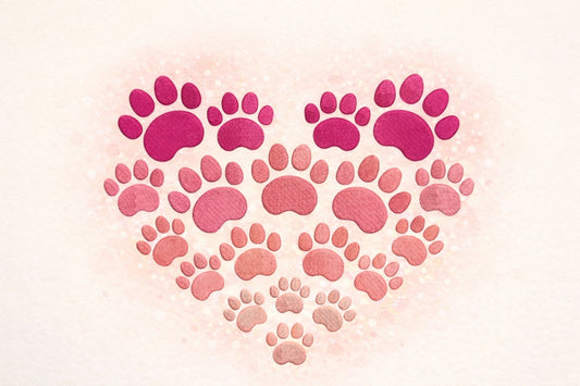 Pink Paw Heart Fridge Magnet